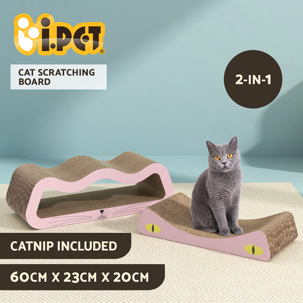 i.Pet Cat Scratching Board Scratcher Cardboard Kitten Indoor Climbing Pad Catnip - Paws & Palettes