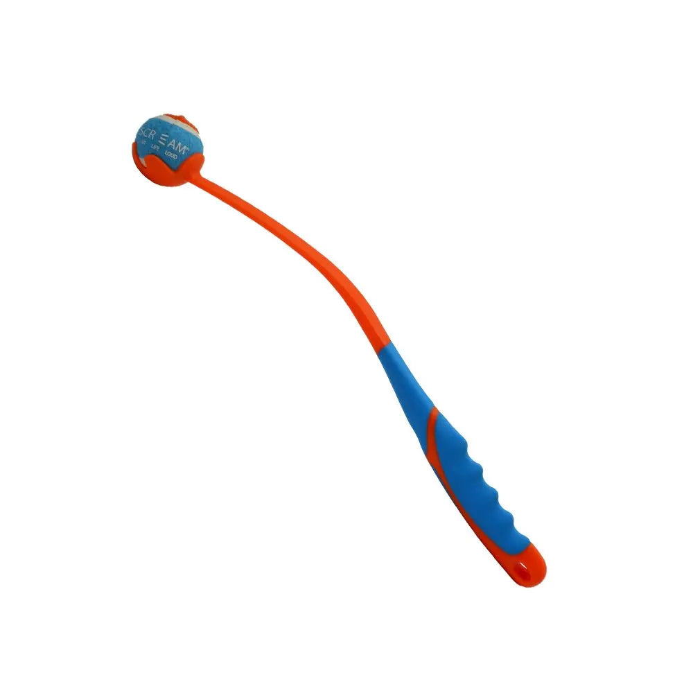 Scream – Deluxe Grip – Ball Launcher – Loud Orange/Blue – Small - Paws & Palettes