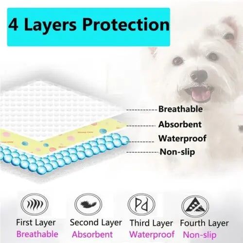 70X50cm Washable Pet Dog Pee Pad Reusable Cat Puppy Training Wee Absorbent Mat Pads Bed - Paws & Palettes