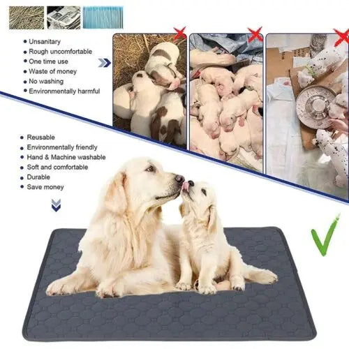 70X50cm Washable Pet Dog Pee Pad Reusable Cat Puppy Training Wee Absorbent Mat Pads Bed - Paws & Palettes