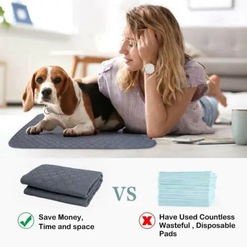 70X50cm Washable Pet Dog Pee Pad Reusable Cat Puppy Training Wee Absorbent Mat Pads Bed - Paws & Palettes