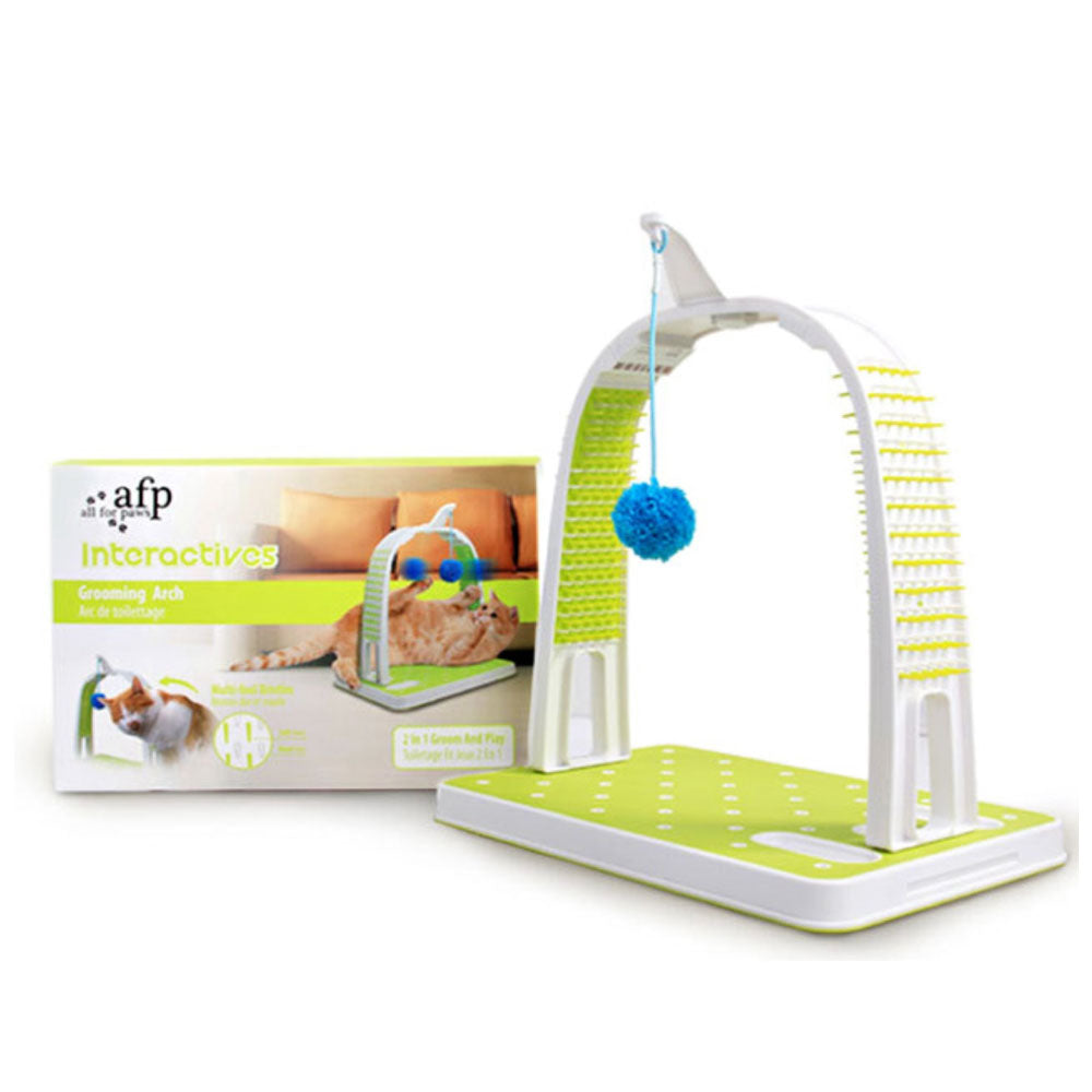 Cat Grooming Arch - Intercative Self Groom Brush + Scratcher Play - All For Paws - Paws & Palettes