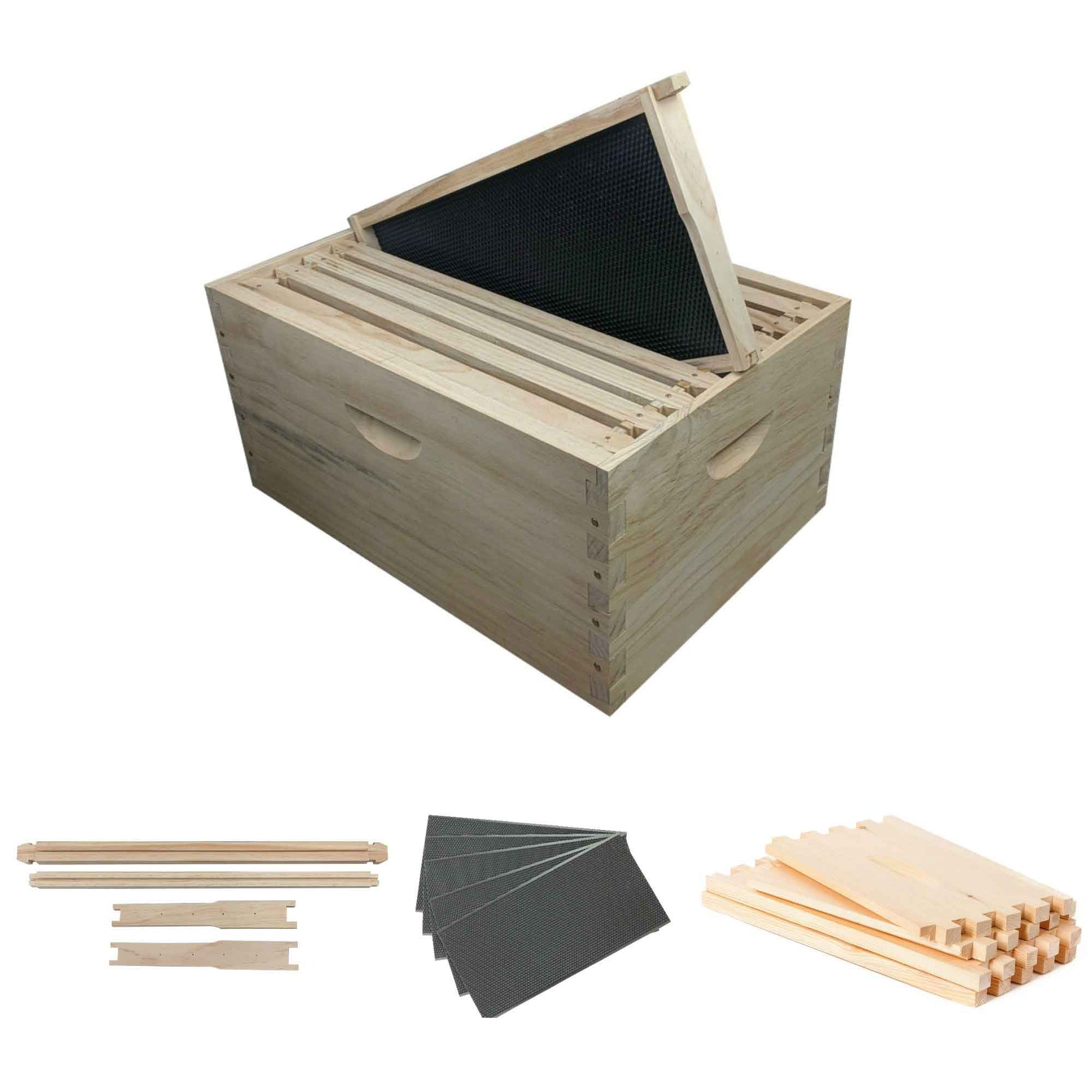 10x Wood Frames Plastic Foundations Unassembled Deep Hive Brood Frame Beekeeping - Paws & Palettes