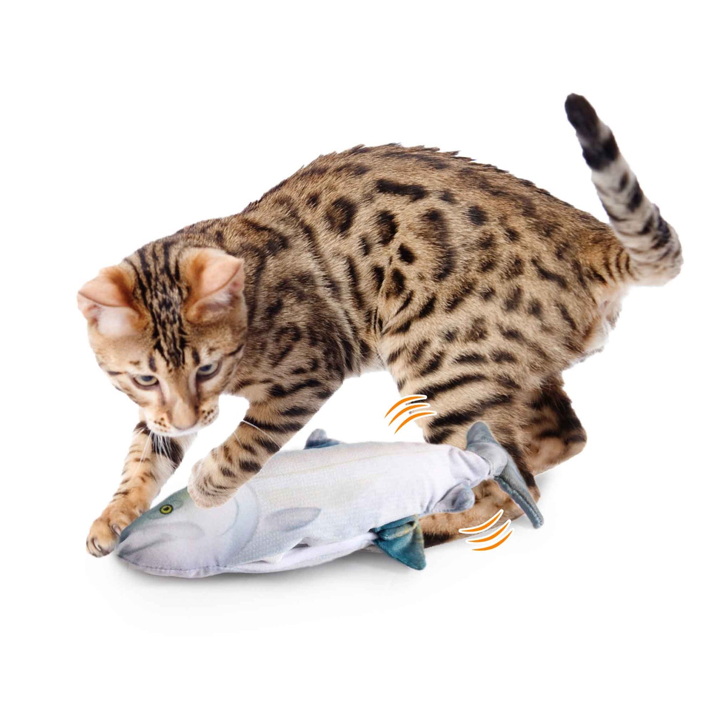 Jittering Sardine Cat Toy Flopping Dancing Fish + Catnip Silvervine Electric USB - Paws & Palettes