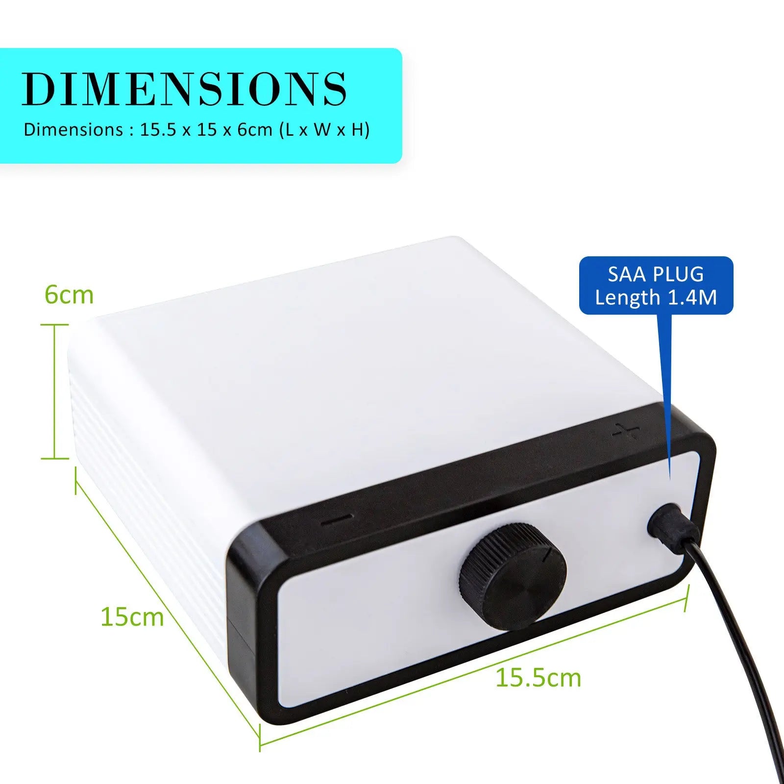 Aquarium Air Pump Oxygen Hydroponic 4 Outlet 670L/H 8W WHITE - Paws & Palettes