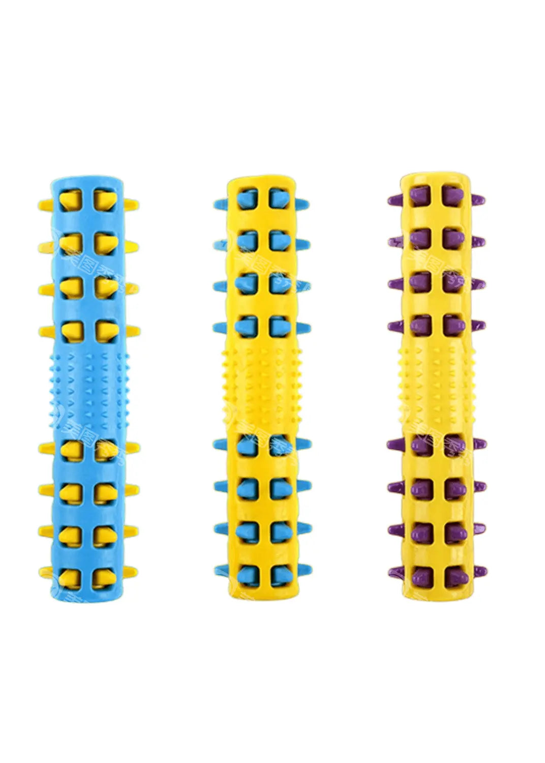 YES4PETS 3 x Large Dog Puppy Rubber Spike Fetch Stick Dental Hygiene Chew Play Toy - Paws & Palettes