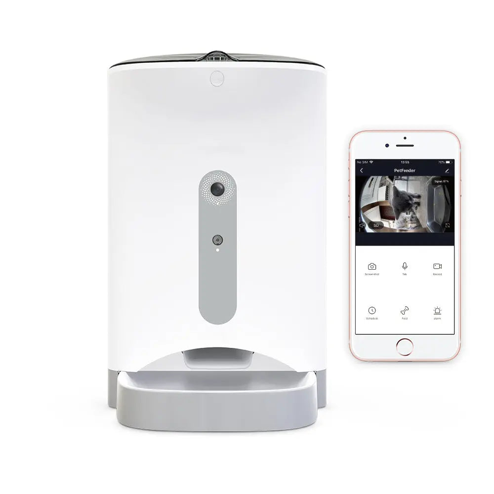 Smart Automatic Pet Dog Cat Rabbit Feeder Smartphone Camera APP for iPhone Android - Paws & Palettes