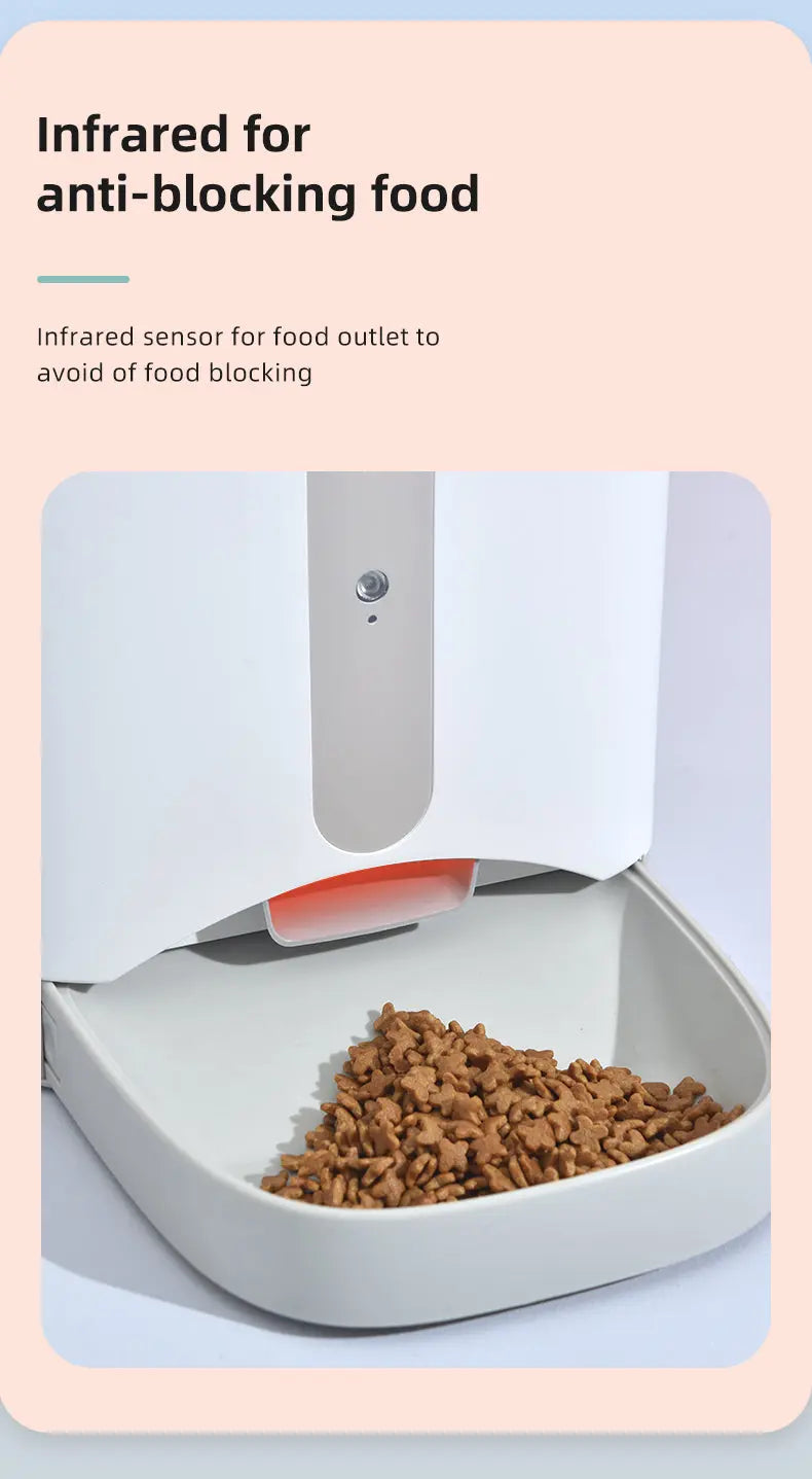 Smart Automatic Pet Dog Cat Rabbit Feeder Smartphone Camera APP for iPhone Android - Paws & Palettes