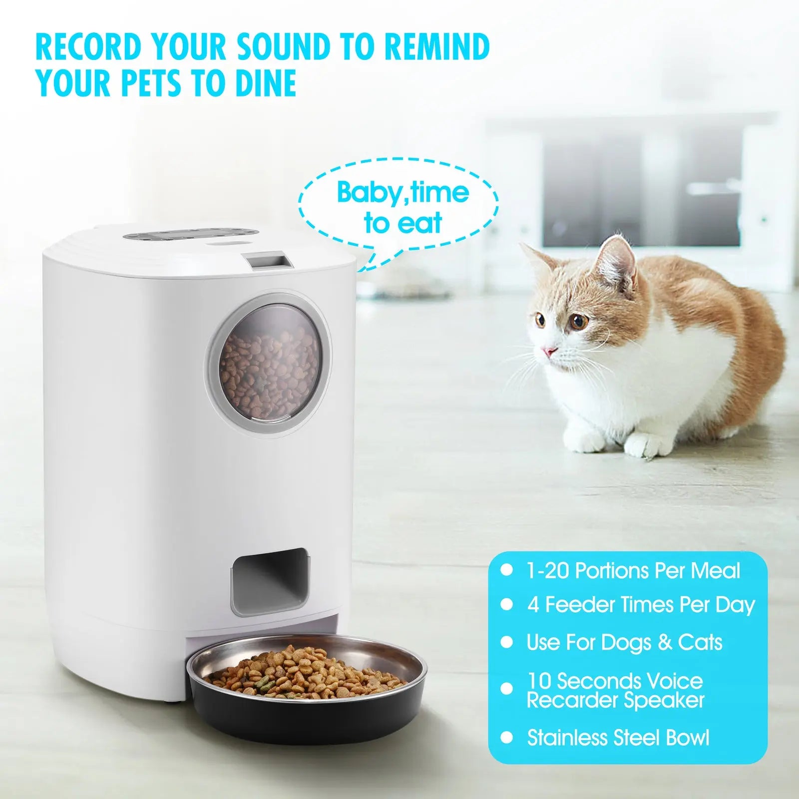 YES4PETS 4.5L Visible Automatic Digital Pet Dog Cat Feeder Food Bowl Dispenser - Paws & Palettes