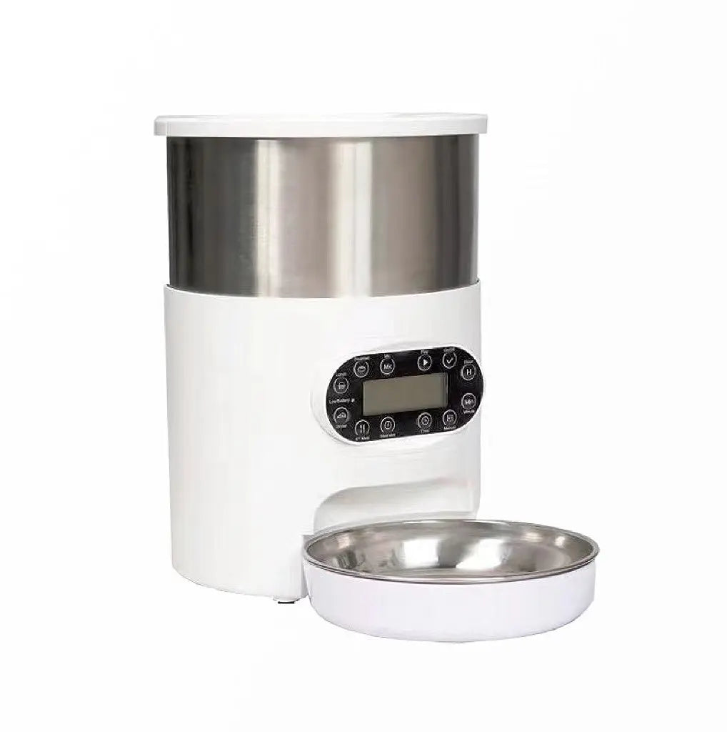 YES4PETS Electric Automatic Pet Dog Cat Rabbit Feeder Stainless Steel 3L Dispenser - Paws & Palettes