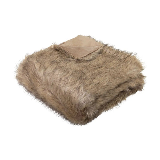 J.Elliot Home Grizzly Brown Faux Fur Throw - Paws & Palettes