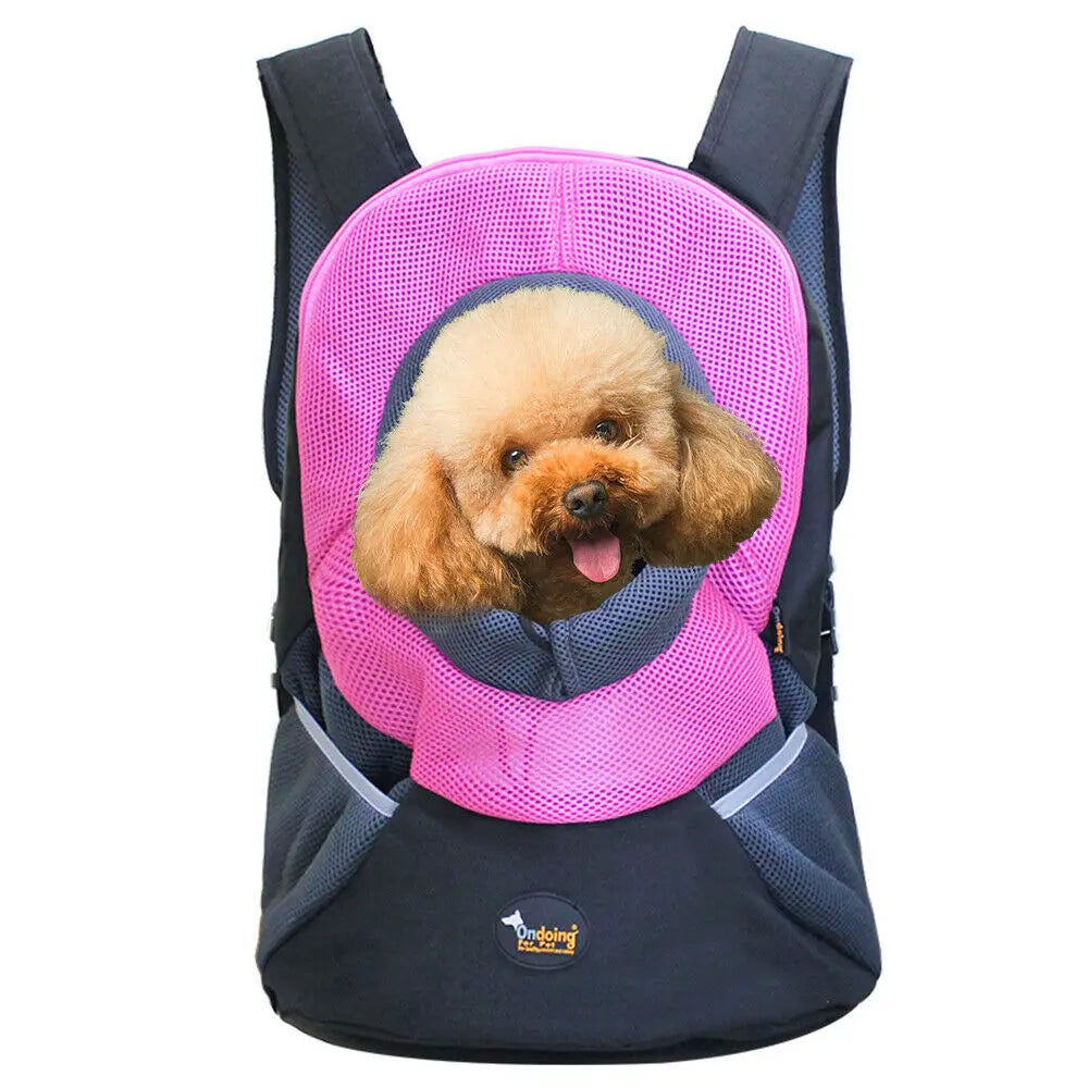 Ondoing Pet Carrier Backpack Adjustable Dog Puppy Cat Front Carrier Head Out - Paws & Palettes