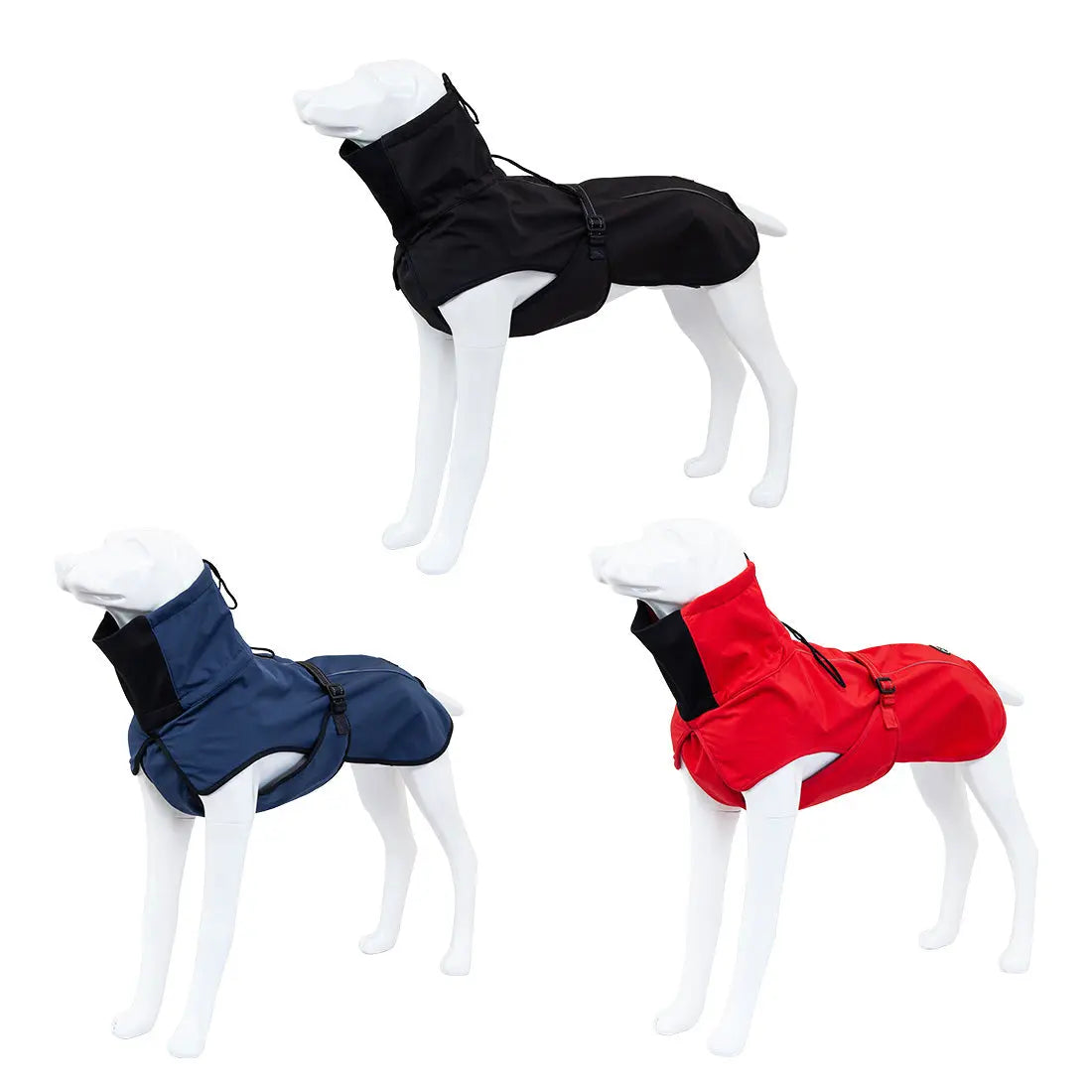 Pet Dog Raincoat Poncho Jacket Windbreaker Waterproof Clothes with Harness Hole-L-Red - Paws & Palettes