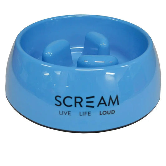 Scream – Round Slow Down Pillar Bowl – Loud Blue - Paws & Palettes