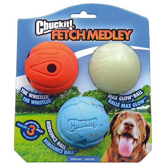 Chuck It – FetchMedley Ball – Medium – Asst – Pack 3 - Paws & Palettes
