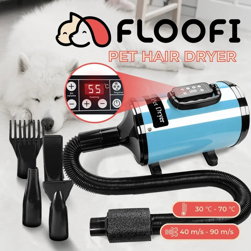 Floofi Pet Hair Dryer LCD Blue - Paws & Palettes