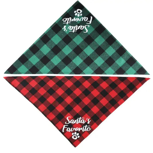 Pet Christmas Plaid Bandanas - Paws & Palettes