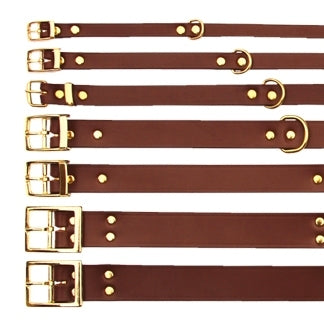 Beau Pets – Leather Collar Centre D – Redwood - Paws & Palettes