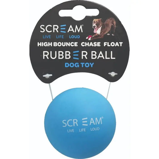 Scream – Rubber Ball – Loud Blue – Medium – 6cm - Paws & Palettes